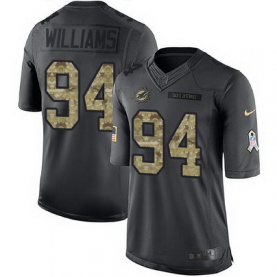 Nike Dolphins #94 Mario Williams Black Mens Stitched NFL Limited 2016 Salute to Service Jersey Nike Dolphins #94 Mario Williams Black Mens Stitched NFL Limited 2016 Salute to Service Jersey