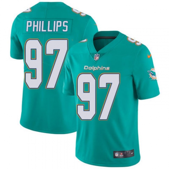 Nike Dolphins #97 Jordan Phillips Aqua Green Team Color Mens Stitched NFL Vapor Untouchable Limited Jersey Nike Dolphins #97 Jordan Phillips Aqua Green Team Color Mens Stitched NFL Vapor Untouchable Limited Jersey
