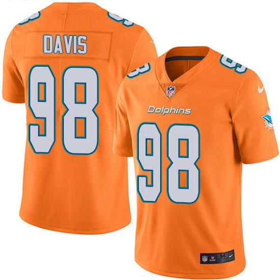 Nike Dolphins 98 Raekwon Davis Orange Men Stitched NFL Limited Rush Jersey Nike Dolphins 98 Raekwon Davis Orange Men Stitched NFL Limited Rush Jersey