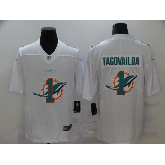 Nike Miami Dolphins 1 Tua Tagovailoa White Shadow Logo Limited Jersey Nike Miami Dolphins 1 Tua Tagovailoa White Shadow Logo Limited Jersey