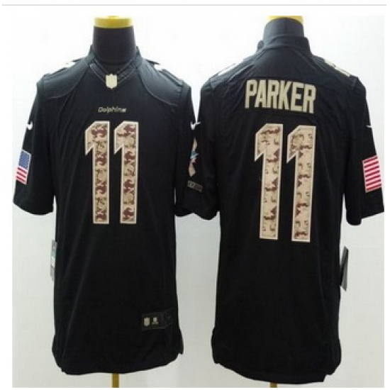 Nike Miami Dolphins #11 DeVante Parker Black Men Stitched NFL Limited Salute to Service Jersey Nike Miami Dolphins #11 DeVante Parker Black Men Stitched NFL Limited Salute to Service Jersey