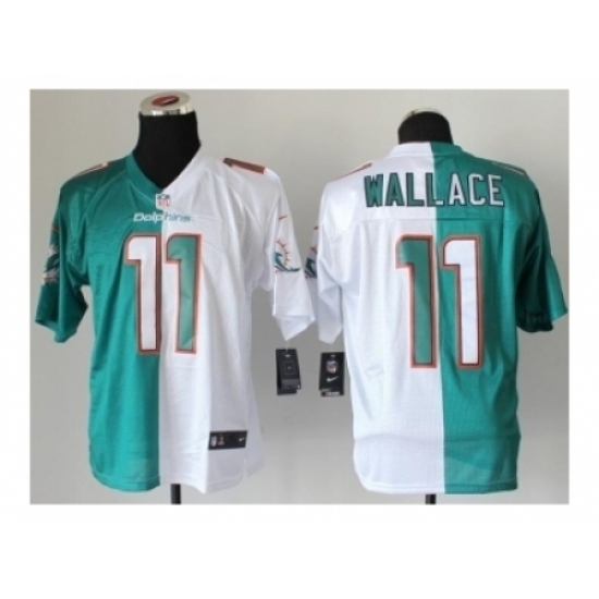 Nike Miami Dolphins 11 Mike Wallace white green Elite split NFL Jersey Nike Miami Dolphins 11 Mike Wallace white green Elite split NFL Jersey
