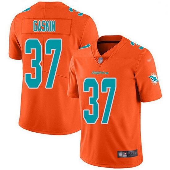 Nike Miami Dolphins 37 Myles Gaskin Orange Men Stitched NFL Limited Inverted Legend Jersey Nike Miami Dolphins 37 Myles Gaskin Orange Men Stitched NFL Limited Inverted Legend Jersey