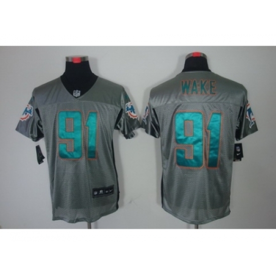 Nike Miami Dolphins 91 Cameron Wake Grey Elite Shadow NFL Jersey Nike Miami Dolphins 91 Cameron Wake Grey Elite Shadow NFL Jersey