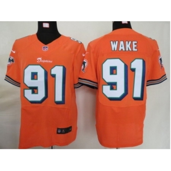 Nike Miami Dolphins 91 Cameron Wake Orange Elite NFL Jersey Nike Miami Dolphins 91 Cameron Wake Orange Elite NFL Jersey