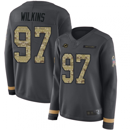 Dolphins 97 Christian Wilkins Anthracite Salute to Service Women Stitched Football Limited Therma Long Sleeve Jersey Dolphins 97 Christian Wilkins Anthracite Salute to Service Women Stitched Football Limited Therma Long Sleeve Jersey