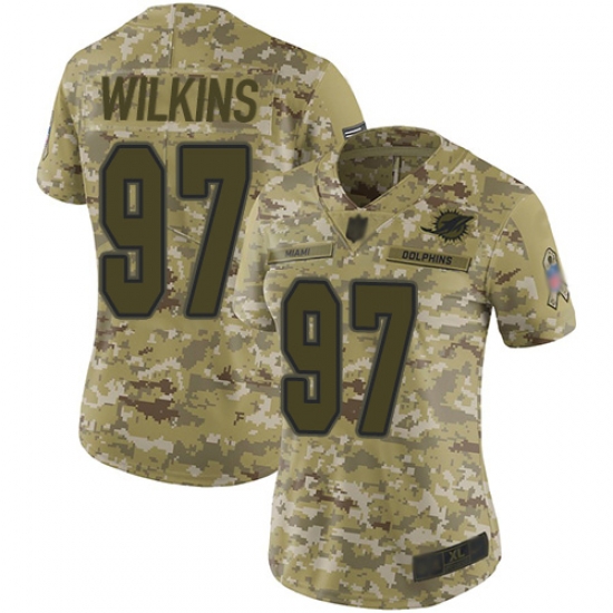 Dolphins 97 Christian Wilkins Camo Women Stitched Football Limited 2018 Salute to Service Jersey Dolphins 97 Christian Wilkins Camo Women Stitched Football Limited 2018 Salute to Service Jersey