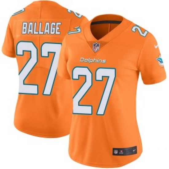Kalen Ballage Miami Dolphins Women Limited Color Rush Nike Jersey Orange Kalen Ballage Miami Dolphins Women Limited Color Rush Nike Jersey Orange