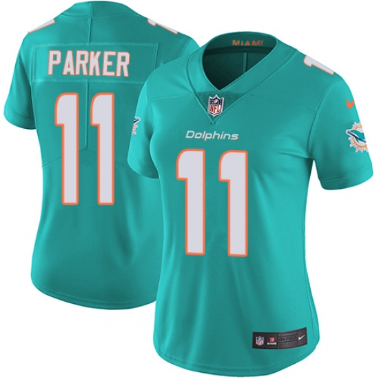 Nike Dolphins #11 DeVante Parker Aqua Green Team Color Womens Stitched NFL Vapor Untouchable Limited Jersey Nike Dolphins #11 DeVante Parker Aqua Green Team Color Womens Stitched NFL Vapor Untouchable Limited Jersey