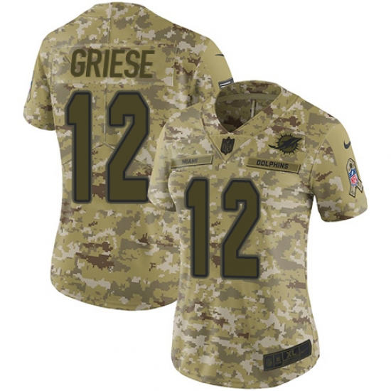 Nike Dolphins #12 Bob Griese Camo Women Stitched NFL Limited 2018 Salute to Service Jersey Nike Dolphins #12 Bob Griese Camo Women Stitched NFL Limited 2018 Salute to Service Jersey
