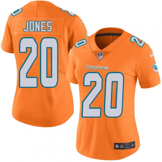 Nike Dolphins #20 Reshad Jones Orange Womens Stitched NFL Limited Rush Jersey Nike Dolphins #20 Reshad Jones Orange Womens Stitched NFL Limited Rush Jersey