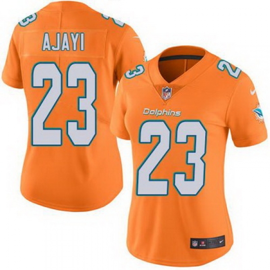 Nike Dolphins #23 Jay Ajayi Orange Womens Stitched NFL Limited Rush Jersey Nike Dolphins #23 Jay Ajayi Orange Womens Stitched NFL Limited Rush Jersey