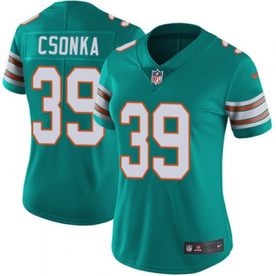 Nike Dolphins #39 Larry Csonka Aqua Green Alternate Womens Stitched NFL Vapor Untouchable Limited Jersey Nike Dolphins #39 Larry Csonka Aqua Green Alternate Womens Stitched NFL Vapor Untouchable Limited Jersey