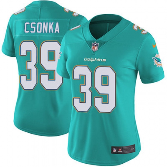 Nike Dolphins #39 Larry Csonka Aqua Green Team Color Womens Stitched NFL Vapor Untouchable Limited Jersey Nike Dolphins #39 Larry Csonka Aqua Green Team Color Womens Stitched NFL Vapor Untouchable Limited Jersey