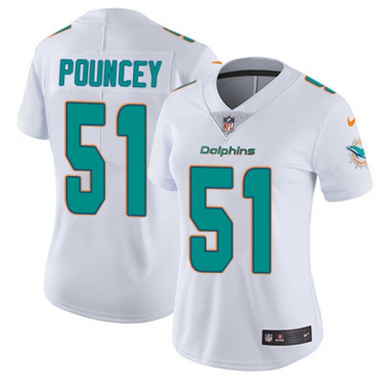 Nike Dolphins #51 Mike Pouncey White Womens Stitched NFL Vapor Untouchable Limited Jersey Nike Dolphins #51 Mike Pouncey White Womens Stitched NFL Vapor Untouchable Limited Jersey