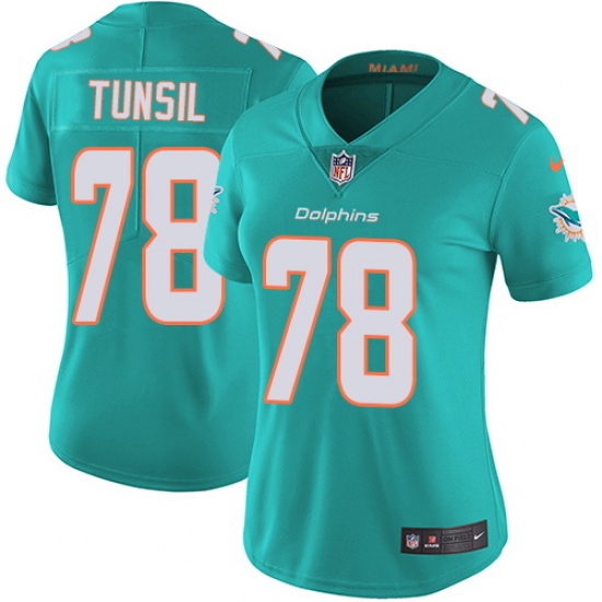 Nike Dolphins #78 Laremy Tunsil Aqua Green Team Color Womens Stitched NFL Vapor Untouchable Limited Jersey Nike Dolphins #78 Laremy Tunsil Aqua Green Team Color Womens Stitched NFL Vapor Untouchable Limited Jersey