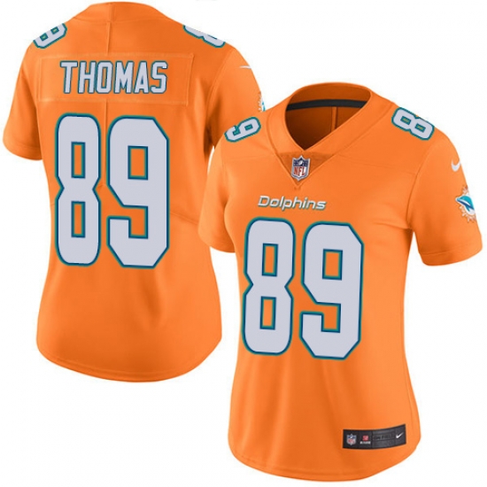 Nike Dolphins #89 Julius Thomas Orange Womens Stitched NFL Limited Rush Jersey Nike Dolphins #89 Julius Thomas Orange Womens Stitched NFL Limited Rush Jersey