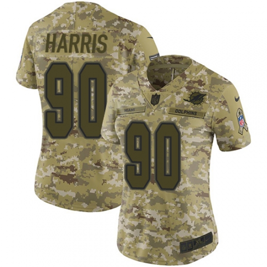Nike Dolphins #90 Charles Harris Camo Women Stitched NFL Limited 2018 Salute to Service Jersey Nike Dolphins #90 Charles Harris Camo Women Stitched NFL Limited 2018 Salute to Service Jersey