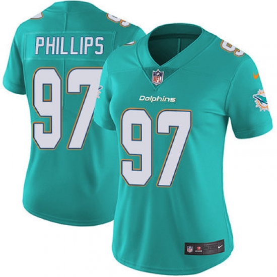 Nike Dolphins #97 Jordan Phillips Aqua Green Team Color Womens Stitched NFL Vapor Untouchable Limited Jersey Nike Dolphins #97 Jordan Phillips Aqua Green Team Color Womens Stitched NFL Vapor Untouchable Limited Jersey