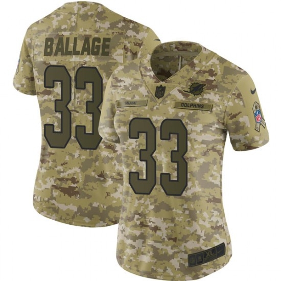 Women Kalen Ballage Miami Dolphins Limited 2018 Salute to Service Nike Jersey Camo Women Kalen Ballage Miami Dolphins Limited 2018 Salute to Service Nike Jersey Camo