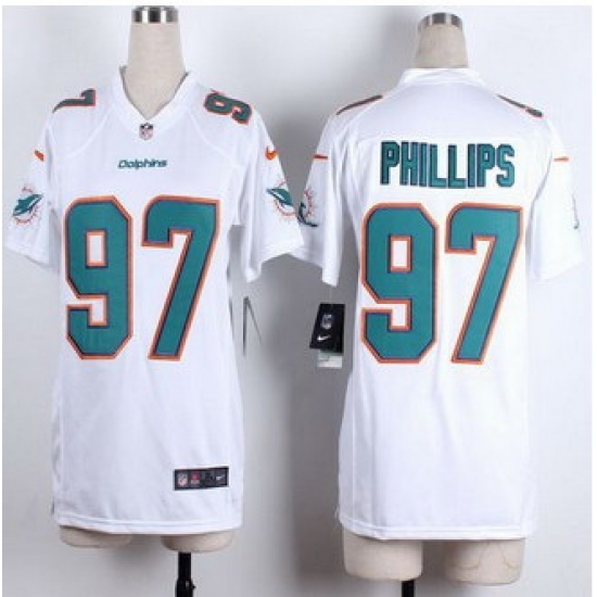 Women New Dolphins #97 Jordan Phillips White Stitched NFL New Elite Jersey Women New Dolphins #97 Jordan Phillips White Stitched NFL New Elite Jersey