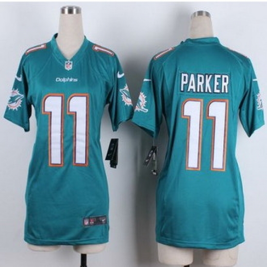 Women New Miami Dolphins #11 DeVante Parker Aqua Green Team Color Stitched NFL New Elite Jersey Women New Miami Dolphins #11 DeVante Parker Aqua Green Team Color Stitched NFL New Elite Jersey