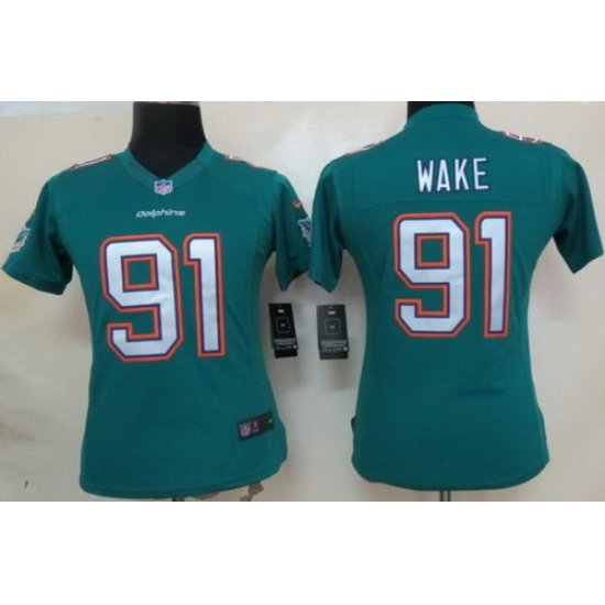 Women Nike Miami Dolphins 91 Cameron Wake Green LIMITED NFL Jerseys 2013 New Style Women Nike Miami Dolphins 91 Cameron Wake Green LIMITED NFL Jerseys 2013 New Style