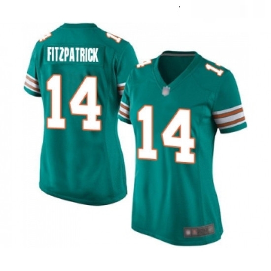 Womens Miami Dolphins 14 Ryan Fitzpatrick Game Aqua Green Alternate Football Jersey Womens Miami Dolphins 14 Ryan Fitzpatrick Game Aqua Green Alternate Football Jersey