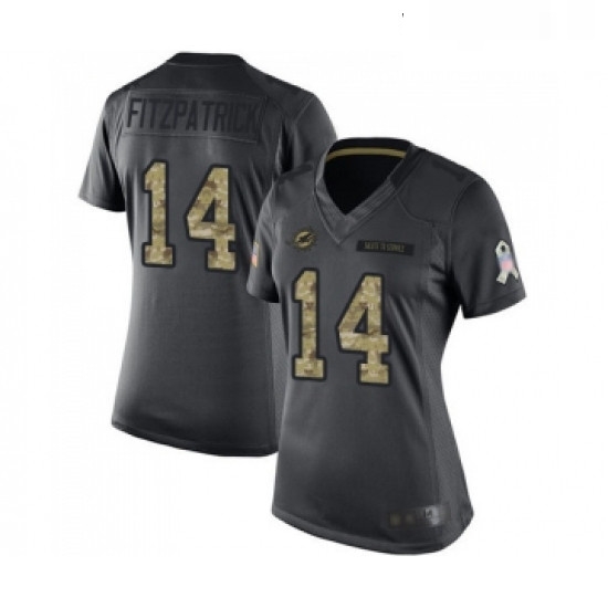 Womens Miami Dolphins 14 Ryan Fitzpatrick Limited Black 2016 Salute to Service Football Jersey Womens Miami Dolphins 14 Ryan Fitzpatrick Limited Black 2016 Salute to Service Football Jersey