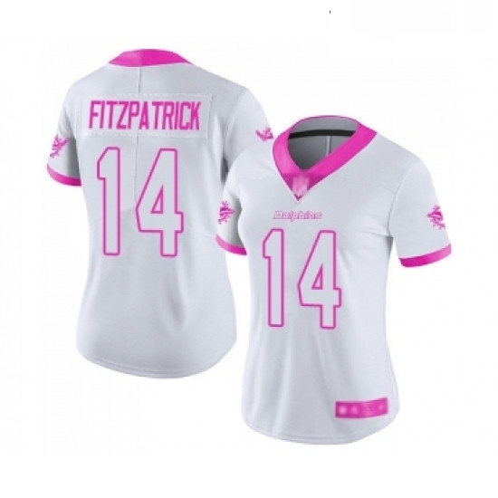 Womens Miami Dolphins 14 Ryan Fitzpatrick Limited White Pink Rush Fashion Football Jersey Womens Miami Dolphins 14 Ryan Fitzpatrick Limited White Pink Rush Fashion Football Jersey
