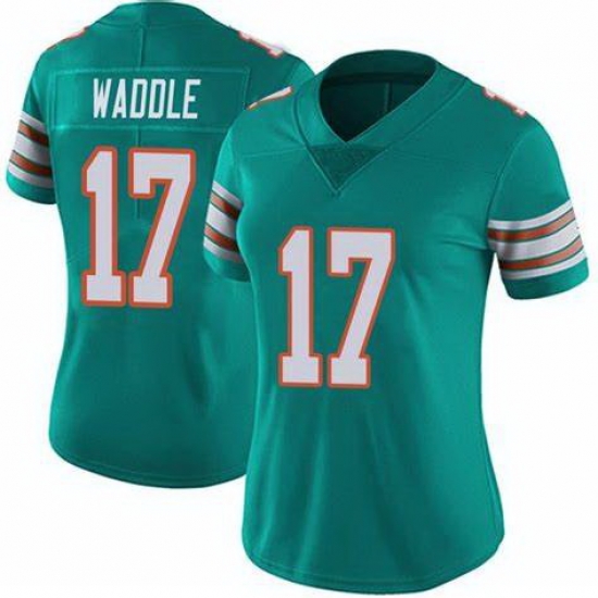 Women's Miami Dolphins #17 Jaylen Waddle Vapor Untouchable Stitched Jersey Women's Miami Dolphins #17 Jaylen Waddle Vapor Untouchable Stitched Jersey