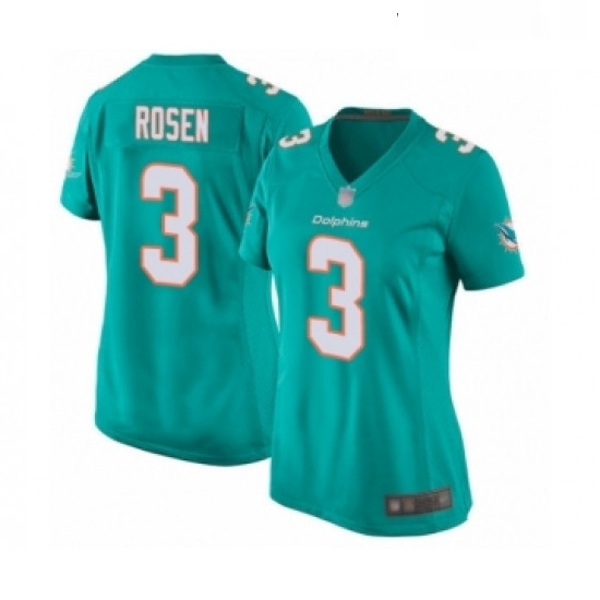 Womens Miami Dolphins 3 Josh Rosen Game Aqua Green Team Color Football Jersey Womens Miami Dolphins 3 Josh Rosen Game Aqua Green Team Color Football Jersey