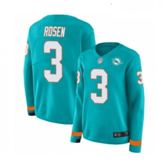 Womens Miami Dolphins 3 Josh Rosen Limited Aqua Therma Long Sleeve Football Jersey Womens Miami Dolphins 3 Josh Rosen Limited Aqua Therma Long Sleeve Football Jersey