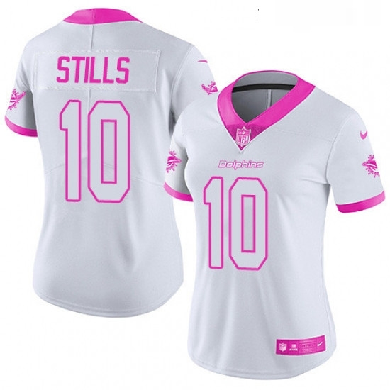 Womens Nike Miami Dolphins 10 Kenny Stills Limited WhitePink Rush Fashion NFL Jersey Womens Nike Miami Dolphins 10 Kenny Stills Limited WhitePink Rush Fashion NFL Jersey