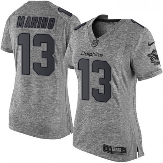 Womens Nike Miami Dolphins 13 Dan Marino Limited Gray Gridiron NFL Jersey Womens Nike Miami Dolphins 13 Dan Marino Limited Gray Gridiron NFL Jersey