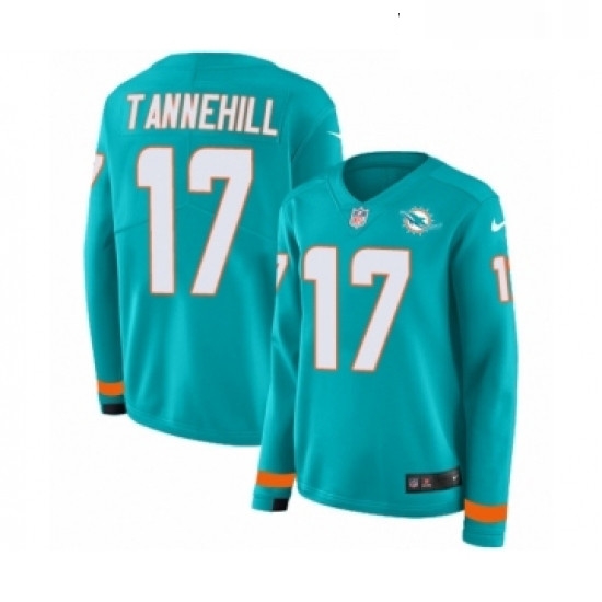 Womens Nike Miami Dolphins 17 Ryan Tannehill Limited Aqua Therma Long Sleeve NFL Jersey Womens Nike Miami Dolphins 17 Ryan Tannehill Limited Aqua Therma Long Sleeve NFL Jersey
