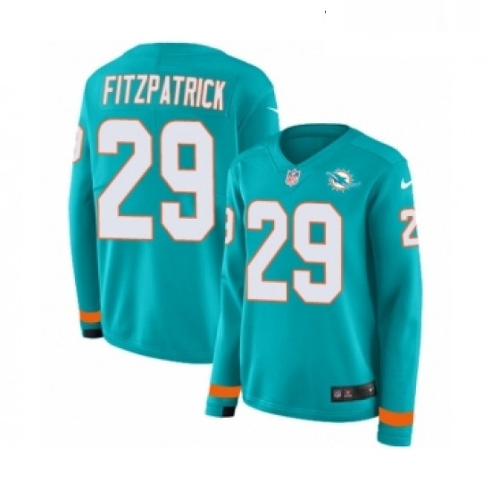 Womens Nike Miami Dolphins 29 Minkah Fitzpatrick Limited Aqua Therma Long Sleeve NFL Jersey Womens Nike Miami Dolphins 29 Minkah Fitzpatrick Limited Aqua Therma Long Sleeve NFL Jersey