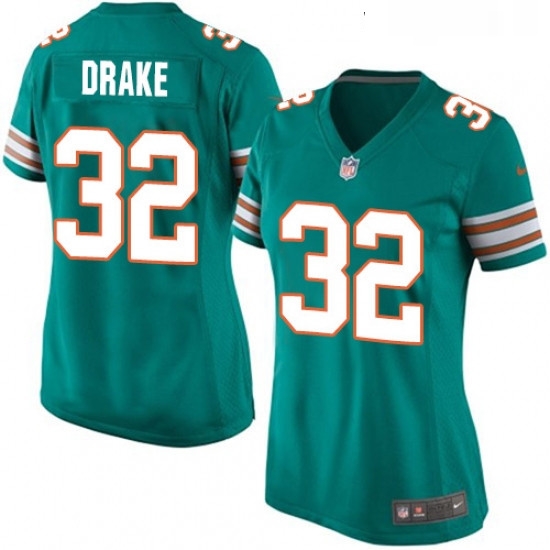 Womens Nike Miami Dolphins 32 Kenyan Drake Game Aqua Green Alternate NFL Jersey Womens Nike Miami Dolphins 32 Kenyan Drake Game Aqua Green Alternate NFL Jersey