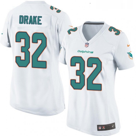 Womens Nike Miami Dolphins 32 Kenyan Drake Game White NFL Jersey Womens Nike Miami Dolphins 32 Kenyan Drake Game White NFL Jersey