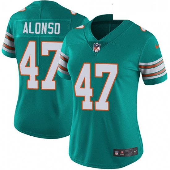 Womens Nike Miami Dolphins 47 Kiko Alonso Elite Aqua Green Alternate NFL Jersey Womens Nike Miami Dolphins 47 Kiko Alonso Elite Aqua Green Alternate NFL Jersey