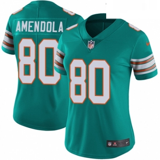 Womens Nike Miami Dolphins 80 Danny Amendola Aqua Green Alternate Vapor Untouchable Limited Player NFL Jersey Womens Nike Miami Dolphins 80 Danny Amendola Aqua Green Alternate Vapor Untouchable Limited Player NFL Jersey