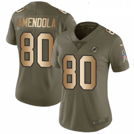 Womens Nike Miami Dolphins 80 Danny Amendola Limited OliveGold 2017 Salute to Service NFL Jersey Womens Nike Miami Dolphins 80 Danny Amendola Limited OliveGold 2017 Salute to Service NFL Jersey