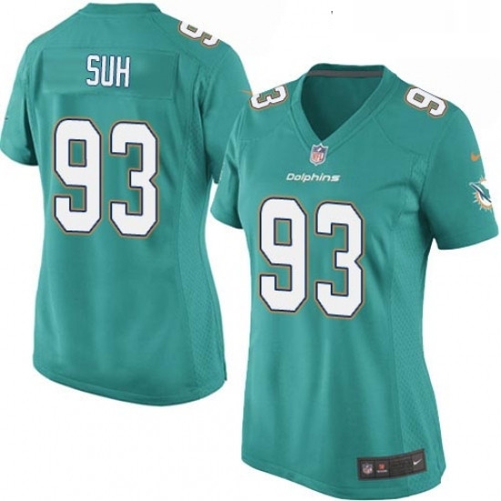 Womens Nike Miami Dolphins 93 Ndamukong Suh Game Aqua Green Team Color NFL Jersey Womens Nike Miami Dolphins 93 Ndamukong Suh Game Aqua Green Team Color NFL Jersey