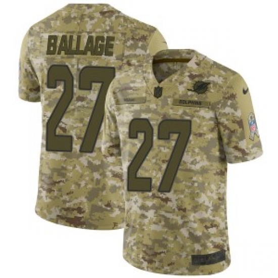 Kalen Ballage Miami Dolphins Youth Limited 2018 Salute to Service Nike Jersey Camo Kalen Ballage Miami Dolphins Youth Limited 2018 Salute to Service Nike Jersey Camo