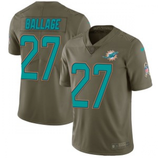 Kalen Ballage Miami Dolphins Youth Limited Salute to Service Nike Jersey Green Kalen Ballage Miami Dolphins Youth Limited Salute to Service Nike Jersey Green