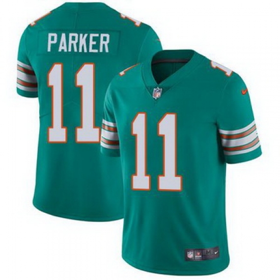 Nike Dolphins #11 DeVante Parker Aqua Green Alternate Youth Stitched NFL Vapor Untouchable Limited Jersey Nike Dolphins #11 DeVante Parker Aqua Green Alternate Youth Stitched NFL Vapor Untouchable Limited Jersey