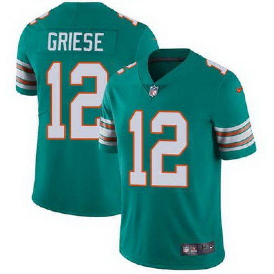 Nike Dolphins #12 Bob Griese Aqua Green Alternate Youth Stitched NFL Vapor Untouchable Limited Jersey Nike Dolphins #12 Bob Griese Aqua Green Alternate Youth Stitched NFL Vapor Untouchable Limited Jersey