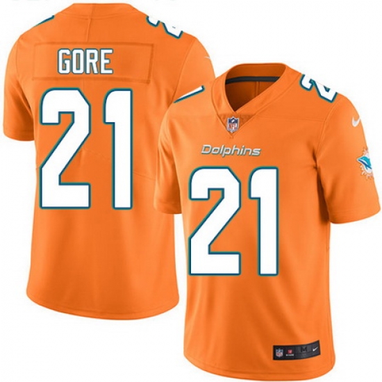 Nike Dolphins #21 Frank Gore Orange Youth Stitched NFL Limited Rush Jersey Nike Dolphins #21 Frank Gore Orange Youth Stitched NFL Limited Rush Jersey