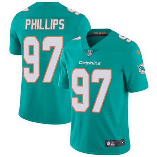 Nike Dolphins #97 Jordan Phillips Aqua Green Team Color Youth Stitched NFL Vapor Untouchable Limited Jersey Nike Dolphins #97 Jordan Phillips Aqua Green Team Color Youth Stitched NFL Vapor Untouchable Limited Jersey