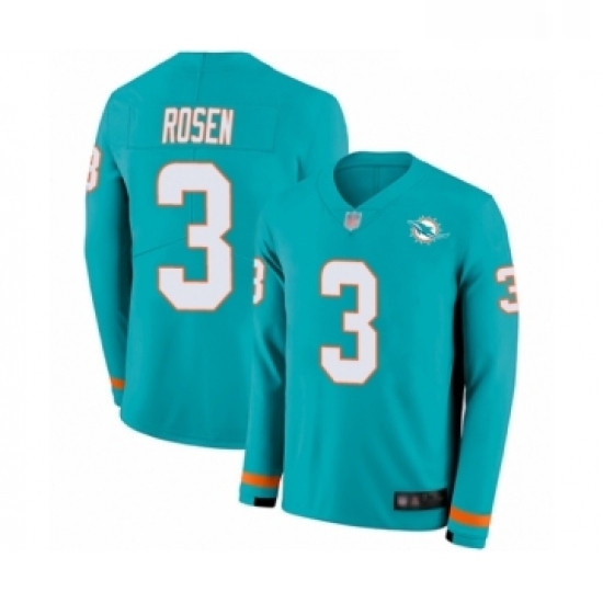 Youth Miami Dolphins 3 Josh Rosen Limited Aqua Therma Long Sleeve Football Jersey Youth Miami Dolphins 3 Josh Rosen Limited Aqua Therma Long Sleeve Football Jersey